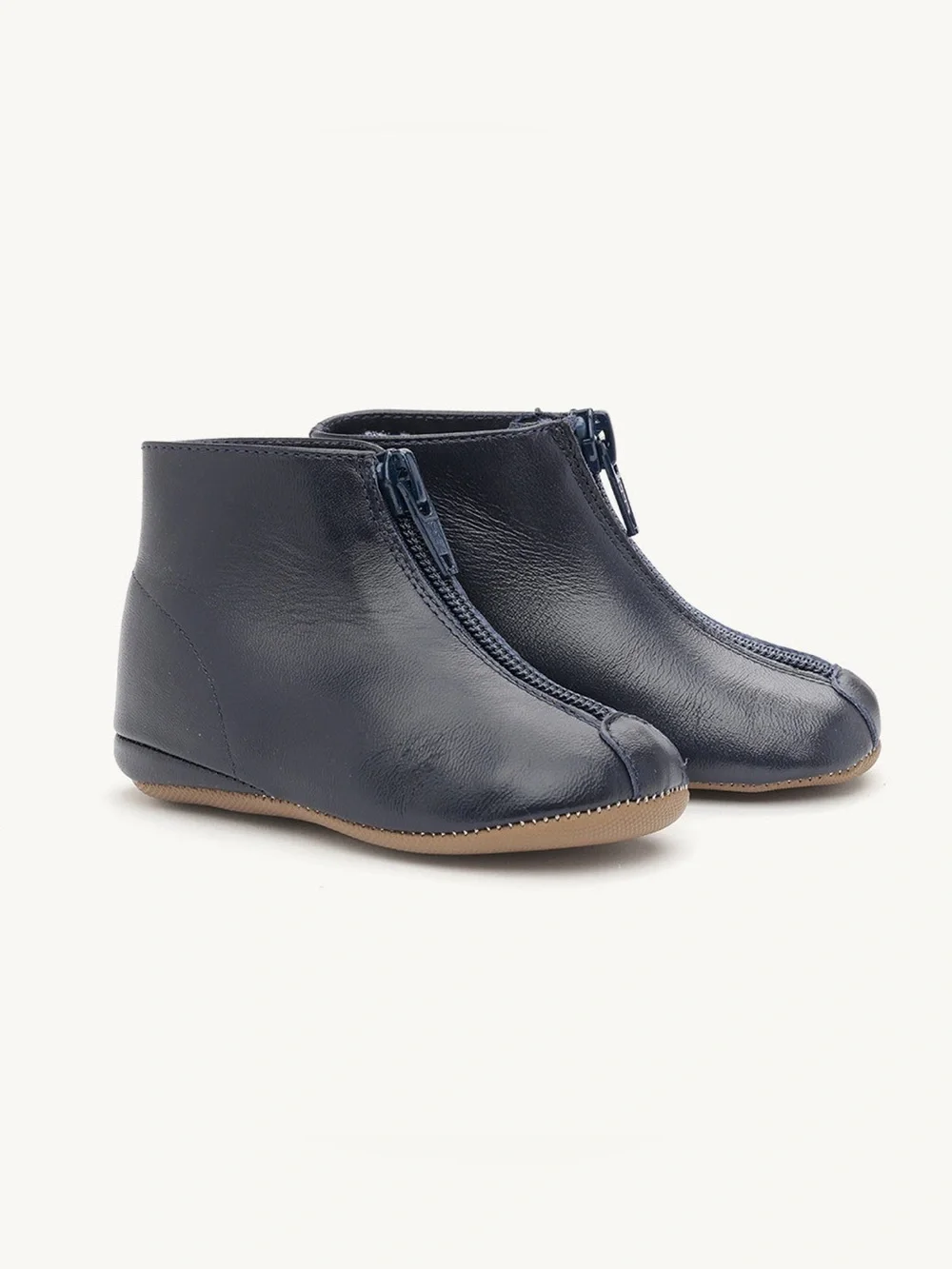 Pepe Baby Navy Blue Pebbled Leather Zipper Boots EU 20 Size 2 $129